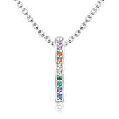 Elegant Shaped CZ Silver Necklace SPE-5133